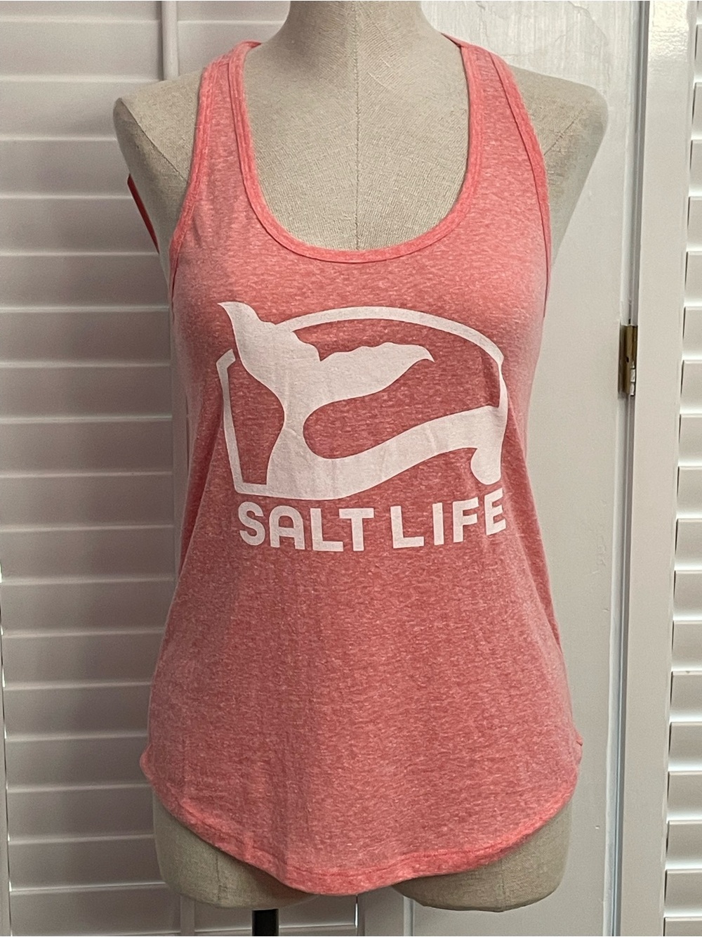 Salt Life Women’s Coral Racerback Tank with White Logo